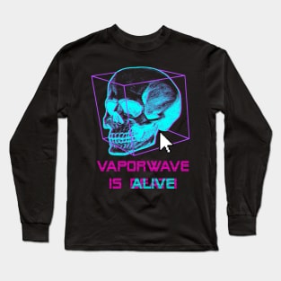 Vaporwave Skull Cyberpunk Style Retro Long Sleeve T-Shirt